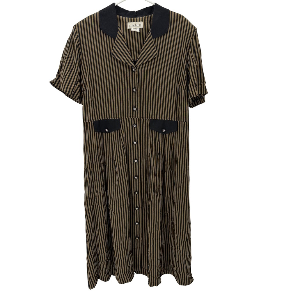 Vintage Lady Derby 18W stripe
Midi Dress Dark Academia
Secretary Goth Grunge 90s